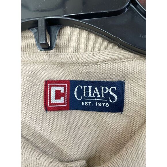 Chaps Men’s Short Sleeve Beige Colored Collared Polo Tee Size X-Large - Picture 4 of 7